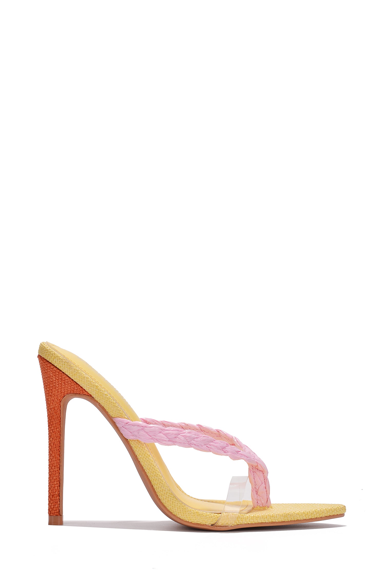 UrbanOG - Sugarcrush Thong Strap Pointed Toe Stiletto Heels with Clear Upp - HEELS
