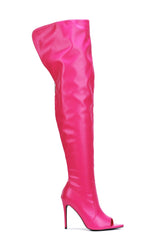 Toxic Pointy Toe Thigh High Boots