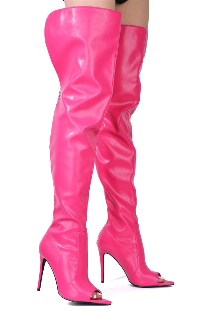 UrbanOG - Toxic Pointy Toe Thigh High Boots - BOOTS