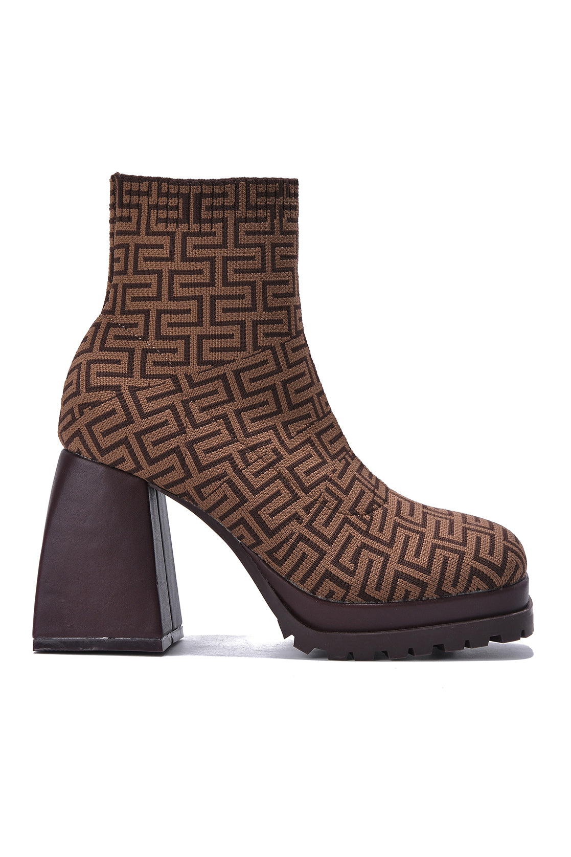 UrbanOG - Veroni Square Toe Block Heel Sock Boots - BOOTIES