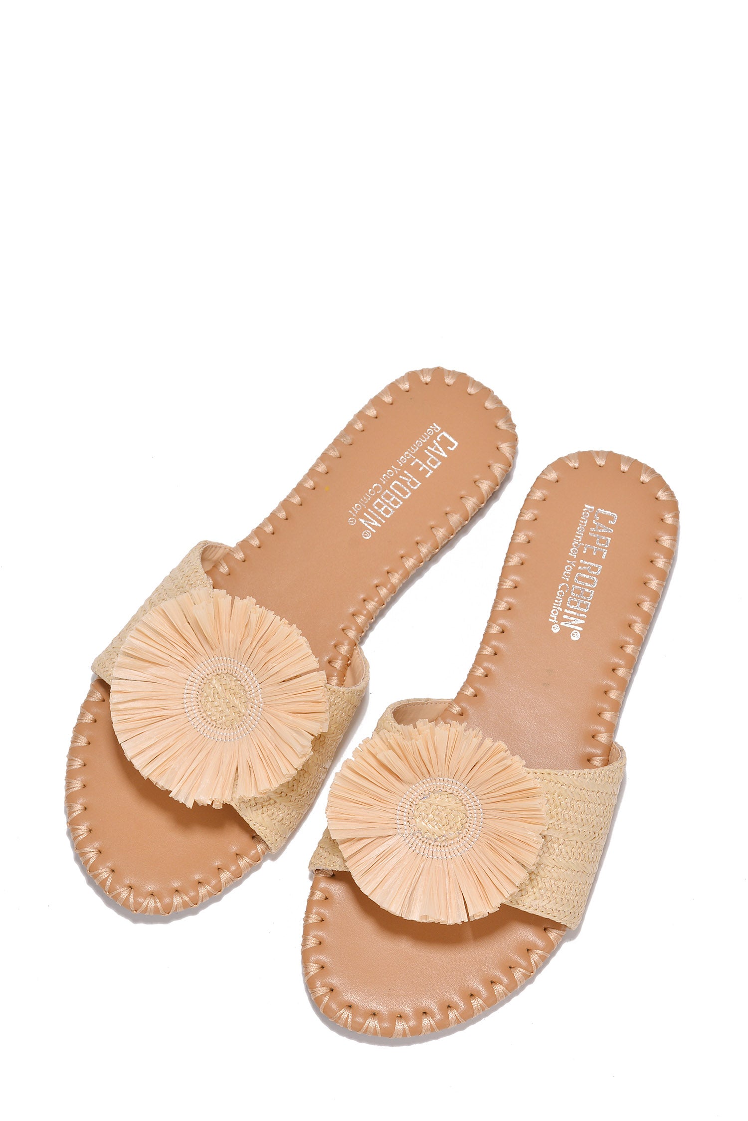 UrbanOG - Yasu Raffia Strap Open Toe Flat Sandals - SANDALS